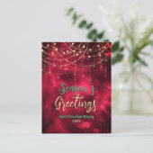 Chique rode glitter glitter lampjes Kerstmis nieuw Briefkaart (Staand voorkant)