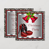 Chique rode hoge hakken schoenen Kerstfeest Kaart (Voorkant / Achterkant)