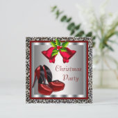 Chique rode hoge hakken schoenen Kerstfeest Kaart (Staand voorkant)