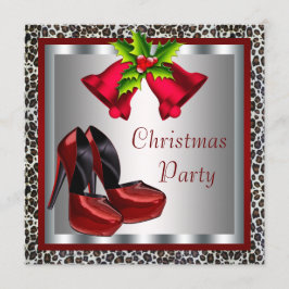 Chique rode hoge hakken schoenen Kerstfeest Kaart