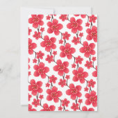 Chique rode kersenbloesem bloemenbotanische verjaa kaart (Achterkant)