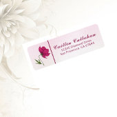 Chique Rode Kosmos Bloemen Retouradres Label