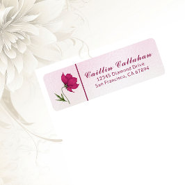 Chique Rode Kosmos Bloemen Retouradres Label