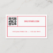 Chique rode Mode / Beauty Visitekaartje QR Code (Achterkant)