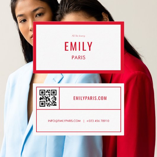 Chique rode Mode / Beauty Visitekaartje QR Code