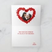 Chique rode roos hart vlinders foto Jubileum Kaart (Binnen)