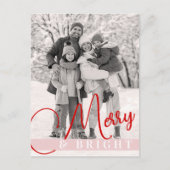  chique rode & roze kerstbomen één foto feestdagenkaart (Voorkant)