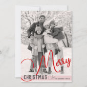  chique rode & roze kerstbomen één foto feestdagenkaart (Voorkant)