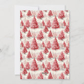  chique rode & roze kerstbomen één foto feestdagenkaart (Achterkant)