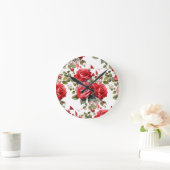 Chique Rode Rozen Bloemen Bloemstuk Klok (Huis)