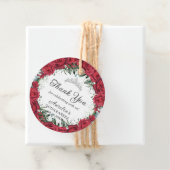 Chique rode rozen bloemenkrans zilver prinses tiar bedankjes labels (In situ)