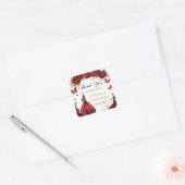 Chique rode rozen bloemenquinceañera prinses Stick Vierkante Sticker (Envelop)
