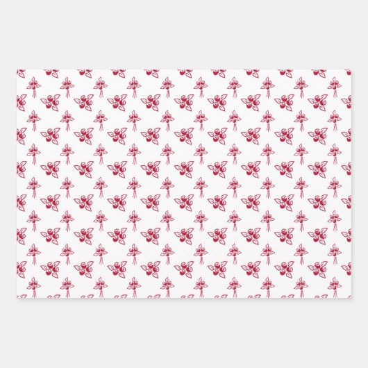 Chique rode rozen patroon inpakpapier platte velle vel (Voorkant)