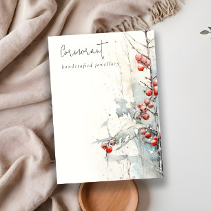 Chique rode sneeuw winter bessen blanke sieraden h visitekaartje