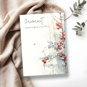 Chique rode sneeuw winter bessen oorbel stud houde visitekaartje