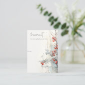 Chique rode sneeuw winterbessen Ketting houder Visitekaartje (Staand voorkant)