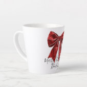 Chique rode strik persoonlijk kerstfeest latte mok (Linkerhoek)