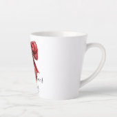Chique rode strik persoonlijk kerstfeest latte mok (Rechts)