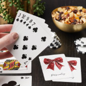 Chique rode strik persoonlijk pokerkaarten (Insitu)