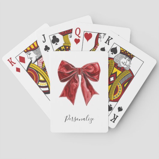 Chique rode strik persoonlijk pokerkaarten (Achterkant)