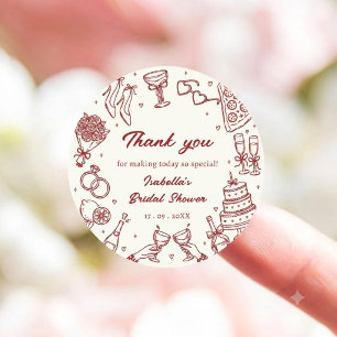 Chique Rode That's Amore Italiaanse Bruiloftsborre Ronde Sticker