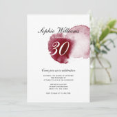 Chique rode wijn morsen moderne aangepaste leeftij kaart (Staand voorkant)