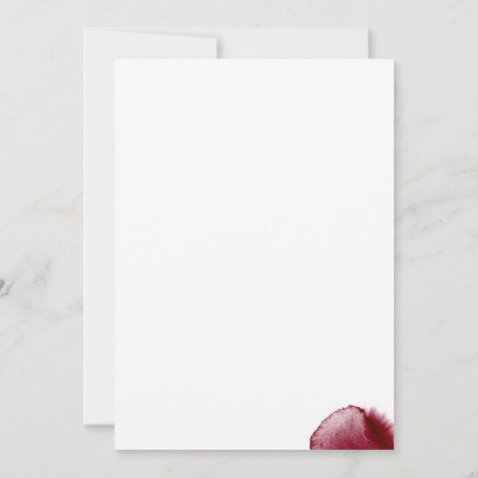 Chique rode wijn morsen moderne aangepaste leeftij kaart (Achterkant)