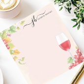 Chique rode wijnglazen druiven gepersonaliseerde W Notitieblok