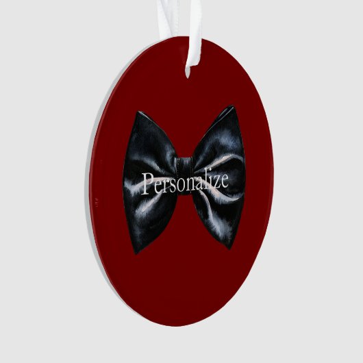 Chique rode zwarte stropdas gepersonaliseerd ornament (voorkant)