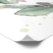 Chique roestige groene krans bruiloft welkom bord poster (Hoek)