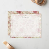 Chique roestige rozen hart briefkaart (Voorkant / Achterkant in situ)