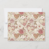 Chique roestige rozen hart briefkaart (Achterkant)