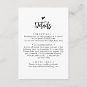 Chique romantisch mooi hart script monogram bruilo informatiekaartje (Voorkant)