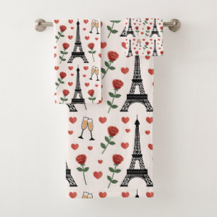 Chique Romantisch Parijs Frankrijk Eiffeltoren & R Bad Handdoek