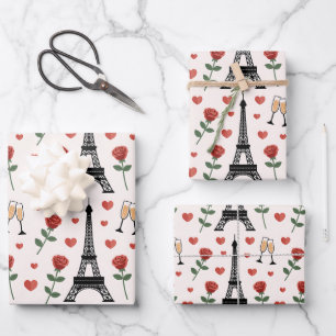Chique Romantisch Parijs Frankrijk Eiffeltoren & R Inpakpapier Vel