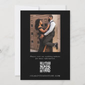 Chique romantisch script zwart-wit foto QR-code Save The Date (Achterkant)