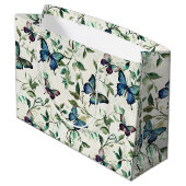 Chique Romantische Blauwe Vlinders Bruidsdouche Groot Cadeauzakje (Achterkant Gekanteld)