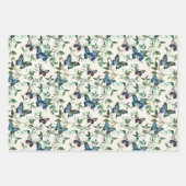 Chique Romantische Blauwe Vlinders Bruidsdouche Inpakpapier Vel (Voorkant 2)