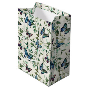 Chique Romantische Blauwe Vlinders Bruidsdouche Medium Cadeauzakje