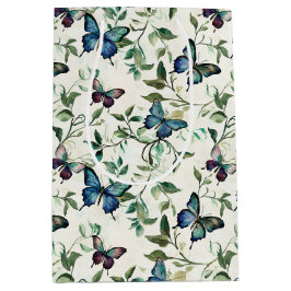 Chique Romantische Blauwe Vlinders Bruidsfeest Medium Cadeauzakje