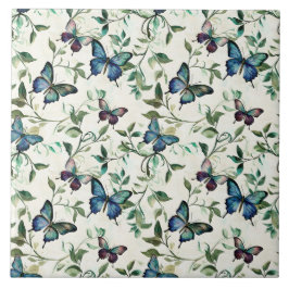 Chique Romantische Blauwe Vlinders Bruidsfeest Tegeltje