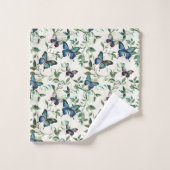 Chique Romantische Blauwe Vlinders Bruidsmeisje Bad Handdoek (Wasdoekje)