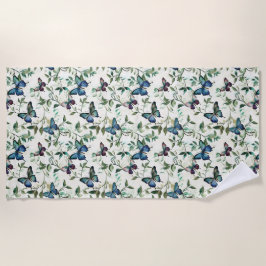 Chique Romantische Blauwe Vlinders Bruidsmeisje Fe Strandlaken