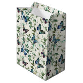 Chique Romantische Blauwe Vlinders Bruidsmeisjesfe Medium Cadeauzakje (Achterkant Gekanteld)