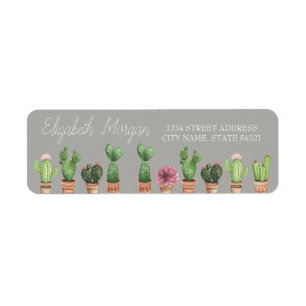 Chique Romantische Cactus Adreslabel Etiket