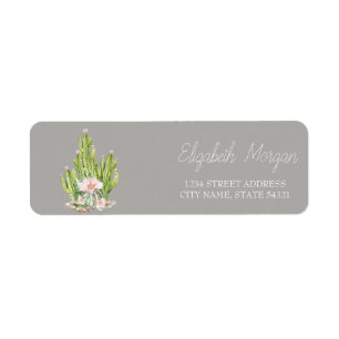 Chique Romantische Cactus Vetplant Bloemen Etiket