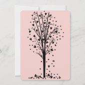 Chique Romantische Harten Boom Blush Bruiloft Kaart (Achterkant)