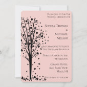 Chique Romantische Harten Boom Blush Bruiloft Kaart (Voorkant)