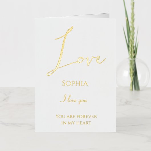 Chique Romantische Liefde Folie Wenskaart (Voorkant)