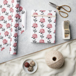Chique Romantische  Roze Pioen Bloem Cadeaupapier